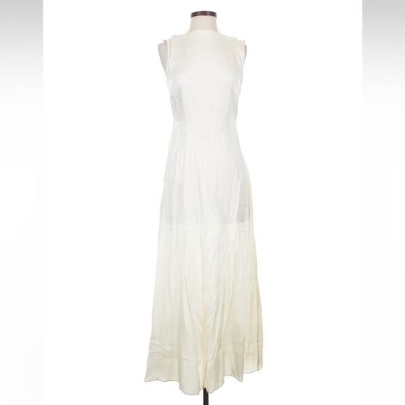 Doen Dresses & Skirts - Doen Cream Silk High Neck Maxi Dress